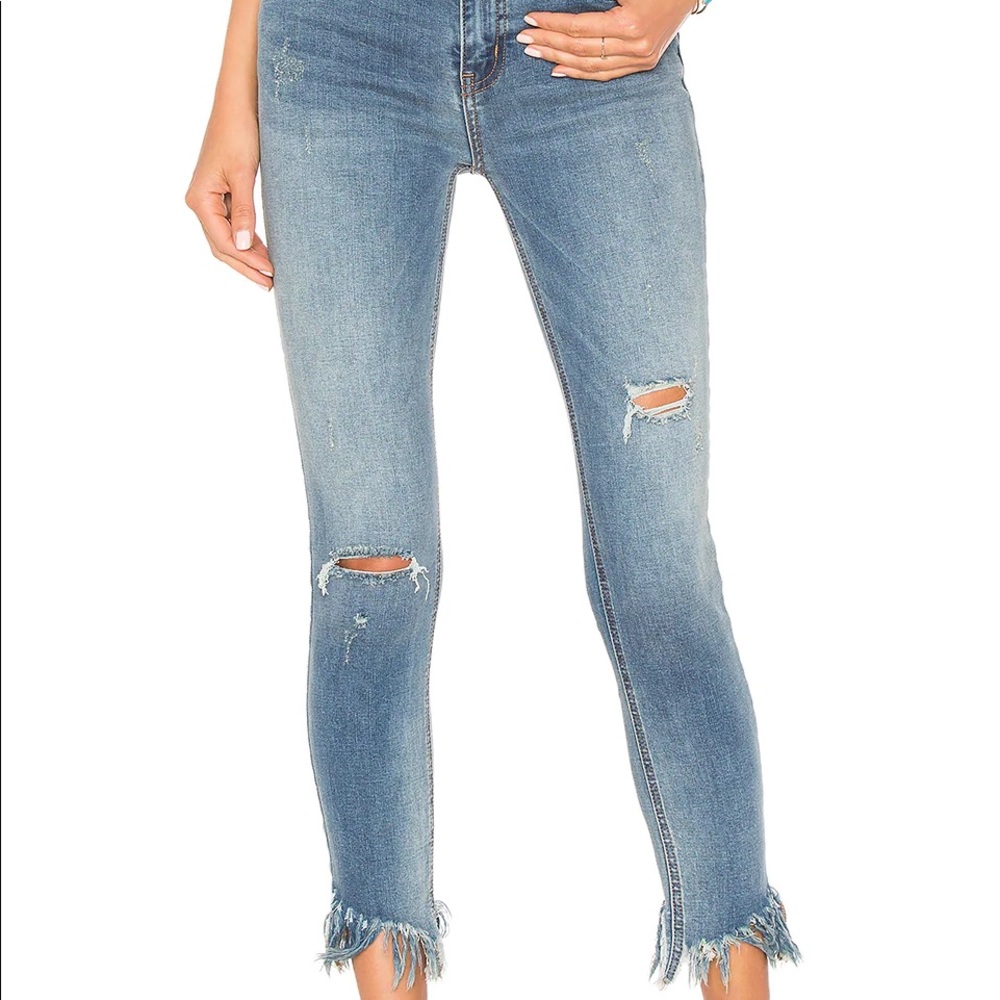 Free people frayed skinny jeans